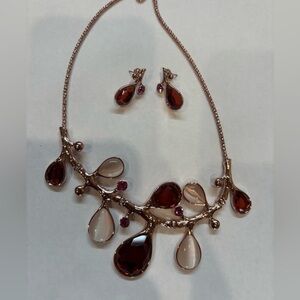 Elegant Gold and Red Jewelry Set